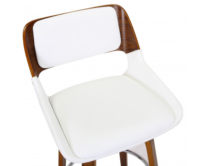 Worldwide Hudson 26" Counter Stool with Swivel - White/Walnut