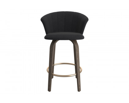 Worldwide Tula 26" Counter Stool - Black/Washed Oak