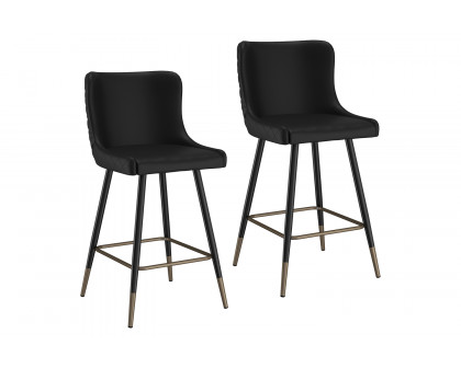 Worldwide Xander 26" Counter Stool Set of 2 - Black