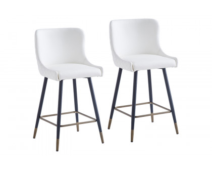 Worldwide Xander 26" Counter Stool Set of 2 - White/Black