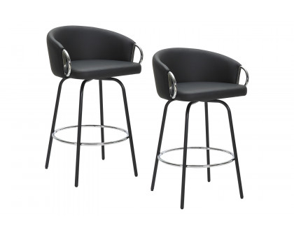 Worldwide Orion 26" Counter Stool with Swivel Set of 2 - Black/Chrome