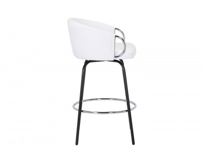 Worldwide Orion 26" Counter Stool with Swivel Set of 2 - White/Chrome