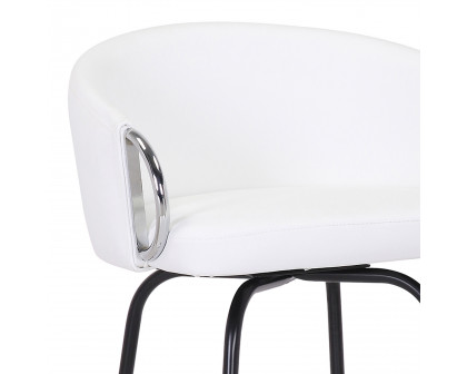 Worldwide Orion 26" Counter Stool with Swivel Set of 2 - White/Chrome