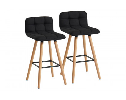 Worldwide Rico 26" Counter Stool Set of 2 - Black/Natural