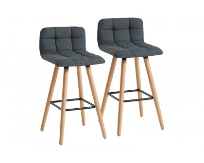 Worldwide™ Rico 26" Counter Stool Set of 2 - Charcoal/Natural