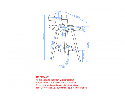 Worldwide Rico 26" Counter Stool Set of 2 - Gray/Natural