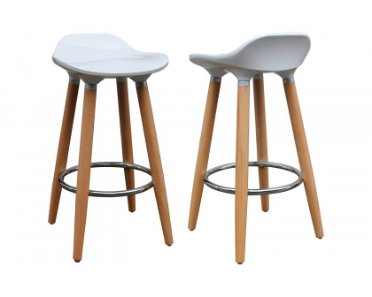 Worldwide Trex 26" Counter Stool Set of 2 - White/Natural