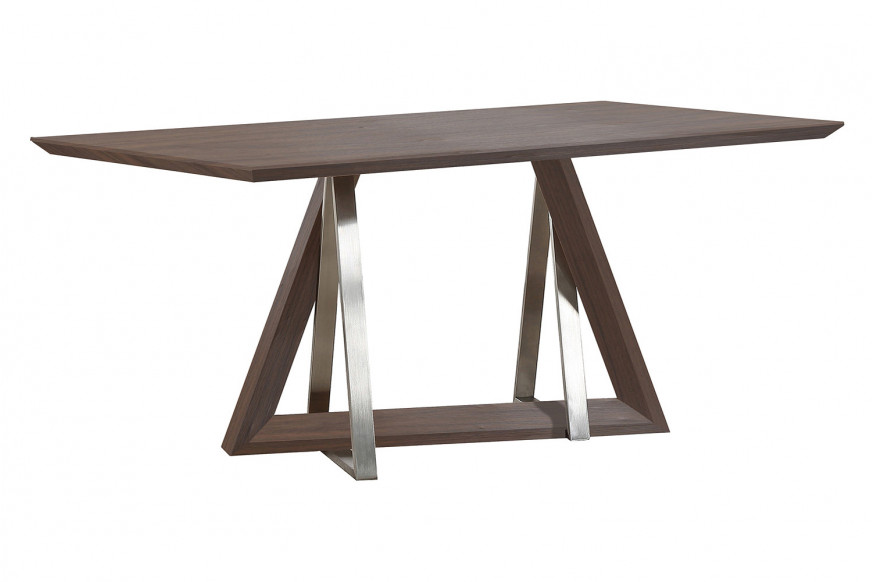 Worldwide™ Drake/Bianca Dining Set of 7 - Walnut Table/Walnut and Gray Chair