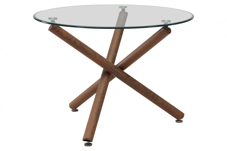 Worldwide™ Rocca/Bianca Dining Set of 3 - Walnut Table/Walnut and Beige Chair