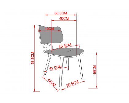 Worldwide Rocca/Zuni Dining Set of 5 - Walnut Table/White Chair