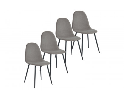 Worldwide™ Franco/Olly Dining Set of 5 - Black Table/Gray Chair