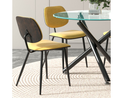 Worldwide Suzette/Capri Dining Set of 5 - Black Table/Mustard Chair