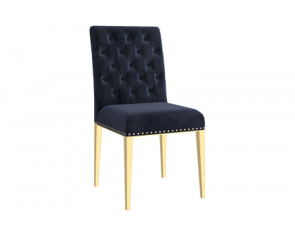 Worldwide Eros/Azul Dining Set of 5 - Gold Table/Black and Gold Chair