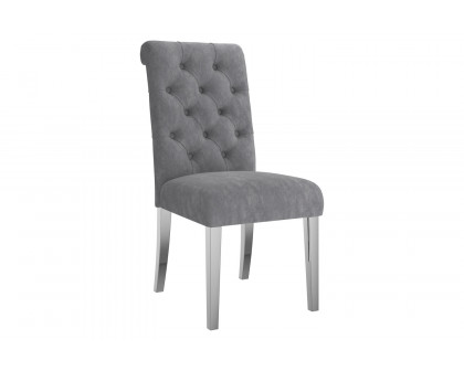 Worldwide Napoli/Chloe Dining Set of 7 - Gray Table/Gray Chair