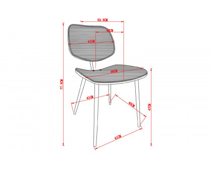 Worldwide Virag/Capri Dining Set of 7 - Natural Table/Light Gray Chair