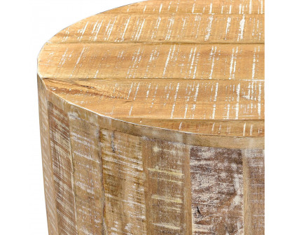 Worldwide Eva Round Coffee Table - Distressed Natural