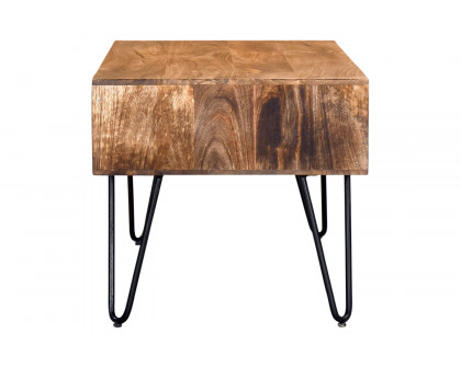 Worldwide - Jaydo Rectangular Coffee Table in Natural Burnt/Black