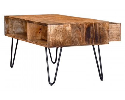 Worldwide - Jaydo Rectangular Coffee Table in Natural Burnt/Black