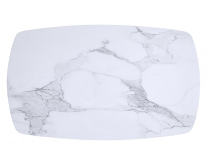 Worldwide Emery Rectangular Coffee Table - White Faux Marble/Black