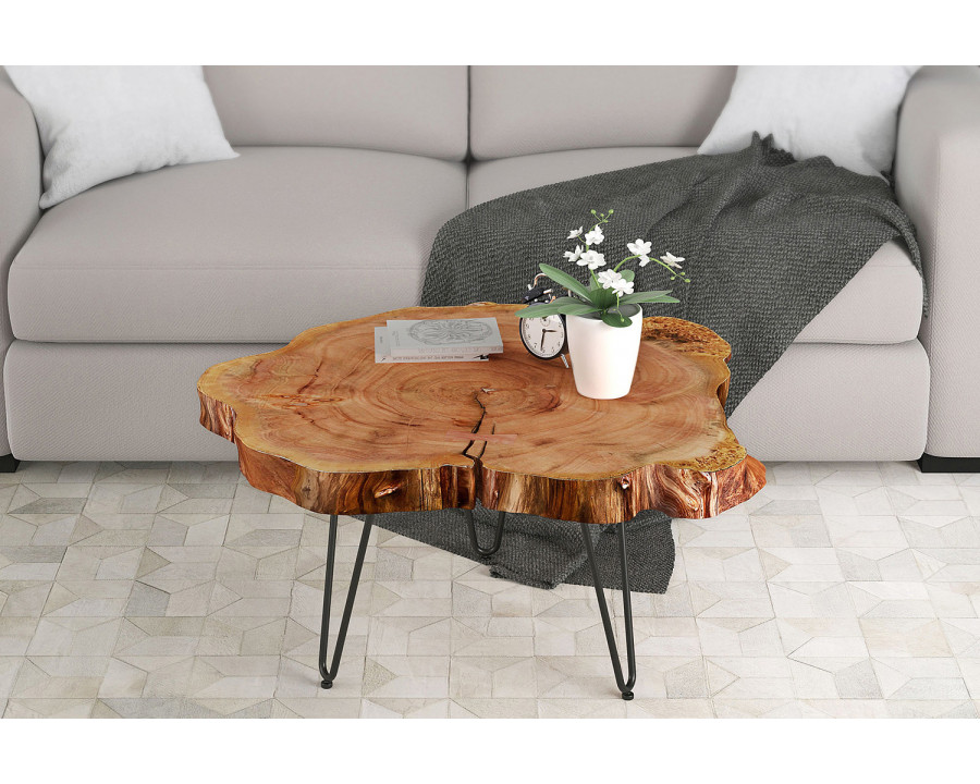 Worldwide - Nila Rectangular Coffee Table in Natural/Black