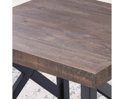 Worldwide - Langport Rectangular Coffee Table in Rustic Oak/Black