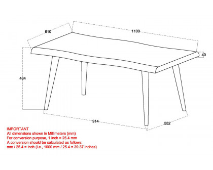 Worldwide - Arnav Rectangular Coffee Table in Walnut