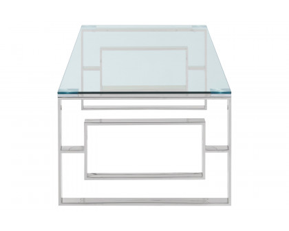 Worldwide Eros Rectangular Coffee Table - Silver