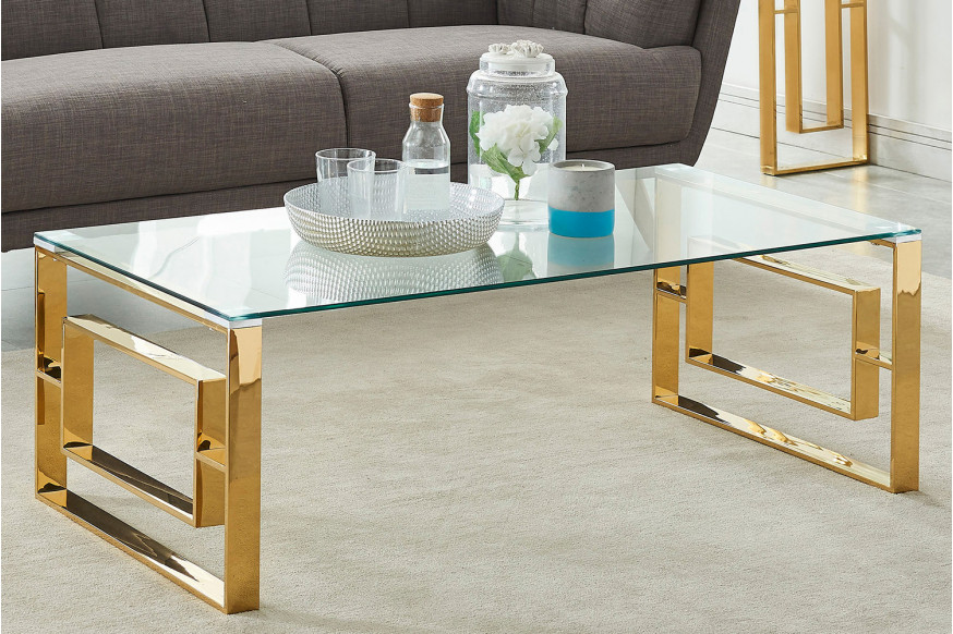 Worldwide™ Eros Rectangular Coffee Table - Gold