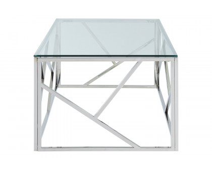 Worldwide - Juniper Rectangular Coffee Table in Silver