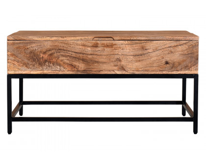 Worldwide - Ojas Rectangular Lift-Top Coffee Table in Natural Burnt/Black