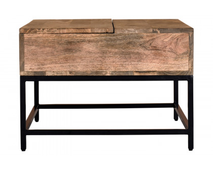 Worldwide - Ojas Rectangular Lift-Top Coffee Table in Natural Burnt/Black