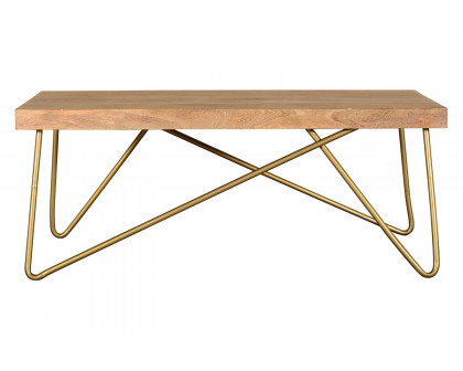 Worldwide - Madox Rectangular Coffee Table in Natural/Aged Gold