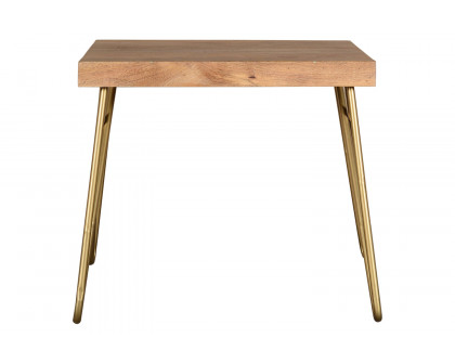 Worldwide - Madox Rectangular Coffee Table in Natural/Aged Gold