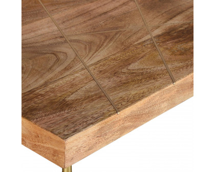 Worldwide - Madox Rectangular Coffee Table in Natural/Aged Gold