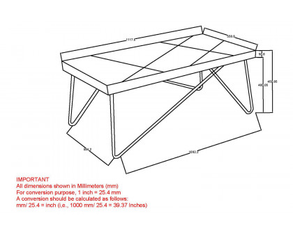 Worldwide - Madox Rectangular Coffee Table in Natural/Aged Gold