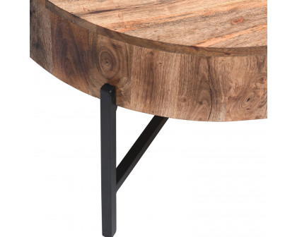 Worldwide Blox Round Coffee Table - Natural/Black