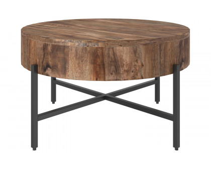 Worldwide Blox Round Coffee Table - Natural/Black