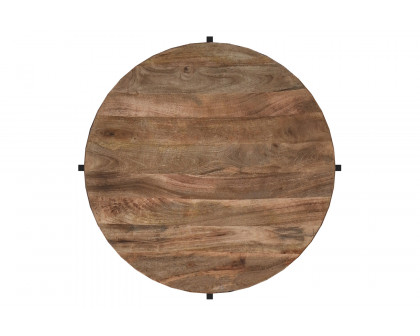 Worldwide Blox Round Coffee Table - Natural/Black