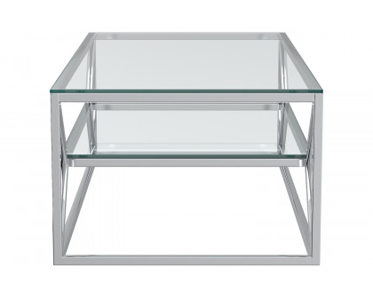 Worldwide - Dragor Rectangular Coffee Table in Silver