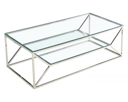 Worldwide - Dragor Rectangular Coffee Table in Silver