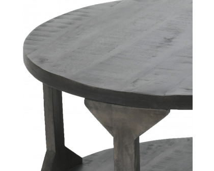 Worldwide Avni Round Coffee Table - Distressed Gray