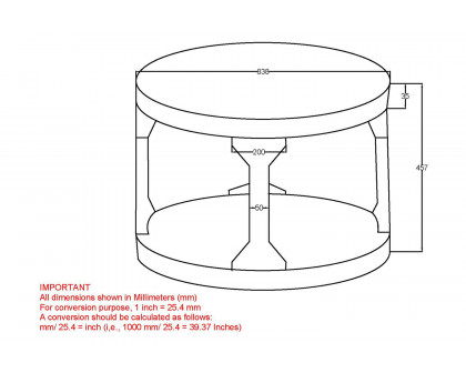 Worldwide Avni Round Coffee Table - Distressed Gray