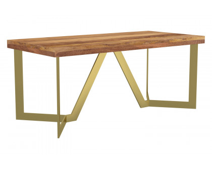 Worldwide™ Zivah Rectangular Coffee Table - Natural/Aged Gold