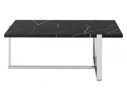 Worldwide Veno Rectangular Coffee Table - Black/Silver