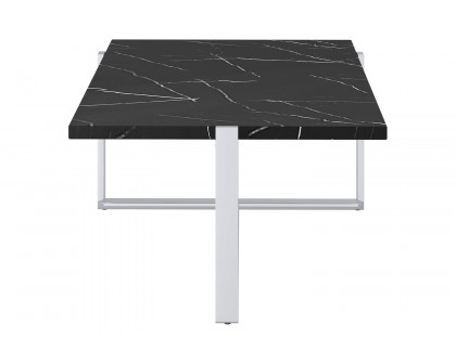 Worldwide Veno Rectangular Coffee Table - Black/Silver