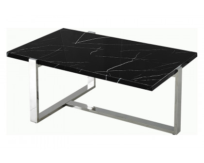 Worldwide Veno Rectangular Coffee Table - Black/Silver