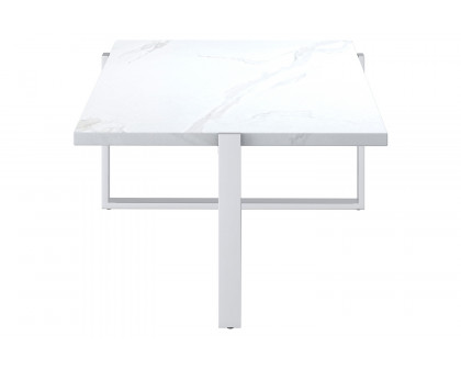 Worldwide™ Veno Rectangular Coffee Table - White/Silver