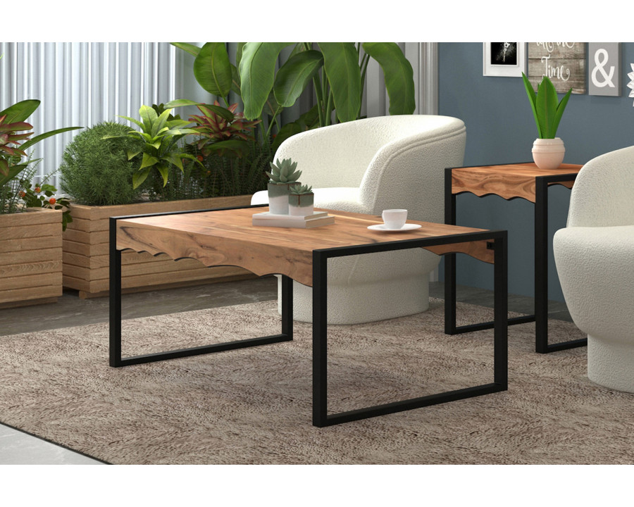 Worldwide - Rohani Rectangular Coffee Table in Natural/Black