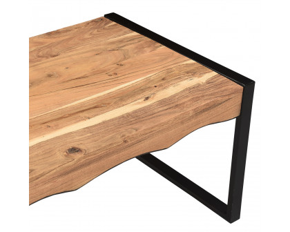 Worldwide - Rohani Rectangular Coffee Table in Natural/Black