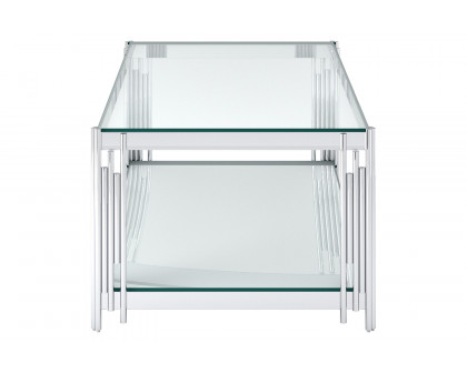 Worldwide Estrel Rectangular Coffee Table - Silver